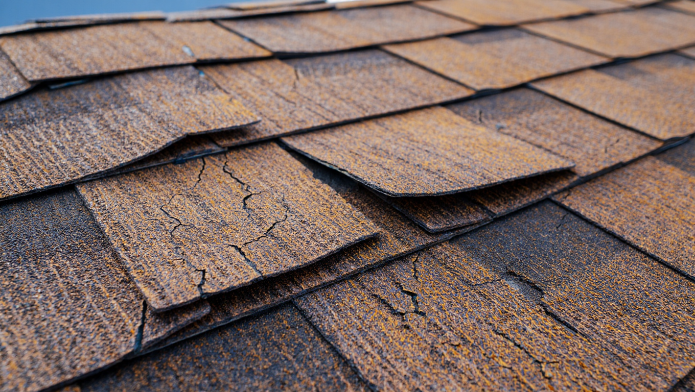 Curling or cracked shingles